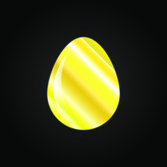 Vector image of golden easter egg on black background