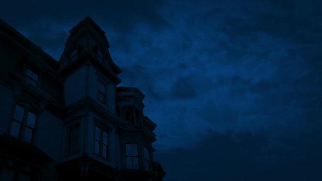 Gothic Old House At Night