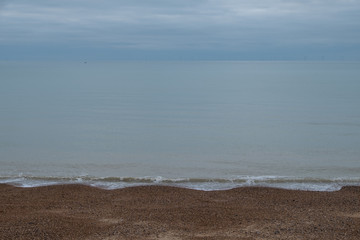 Calm seascape in Hove, East Sussex, UK. 