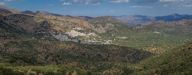 Agios Nikolaos, Crete - 09 30 2018: Kritsa hilltop tourist town