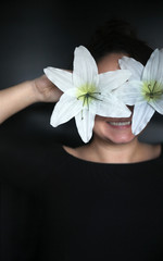 Portrait with flowers 