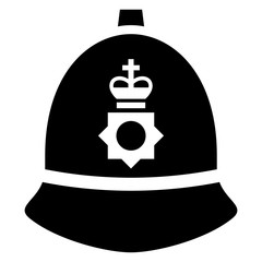 English bobby police helmet icon