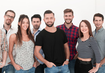 group of successful young people standing together