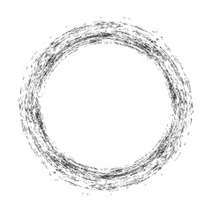 vector brush strokes circles of paint on white background. Ink hand drawn paint brush circle. Logo, label design element vector illustration. Black abstract circle. Frame.