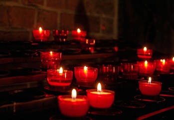 memory candles in the church