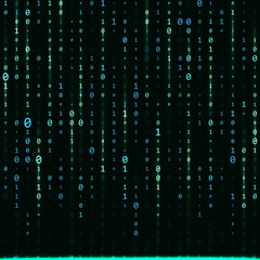 binary code zero one matrix white background. banner, pattern, wallpaper. Vector illustration