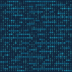 binary code zero one matrix white background. banner, pattern, wallpaper. Vector illustration