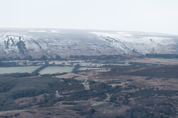 View from Bossington with first snow on Dunkery Beacon
