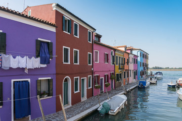 Fototapeta na wymiar Burano colourful street, Italy