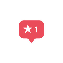 Fototapeta premium Red star, new message bubble, quantity number notifications icons templates. Social network app icons.