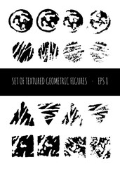 Set of textured geometrical figures eps 8