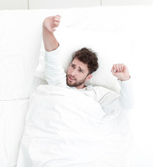 background image waking up beautiful men.
