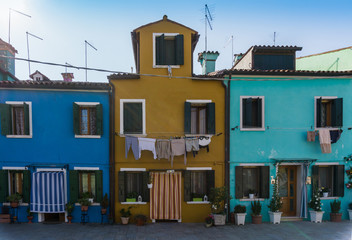 Fototapeta na wymiar Colourful houses on Burano island, Italy