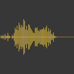 Black background with yellow voice audio waves
