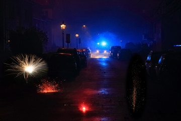 Blaulicht Einsatz zu Sylvester beim Feuerwerk
