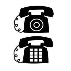 Silhouette-Rotary & Puch Button Retro Telephones © Bill