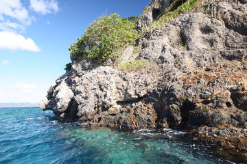 Obraz premium Martinique, sur le flanc du rocher du Diamant