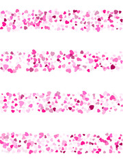 Hearts confetti flying vector background graphic design.
