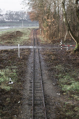 European railway. Travel by train. Railway track. Rails and sleepers. Railway tracks among nature....