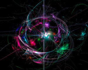 abstract digital fractal, beautiful background design, party