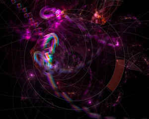 Fototapeta premium abstract digital fractal, beautiful background design, party