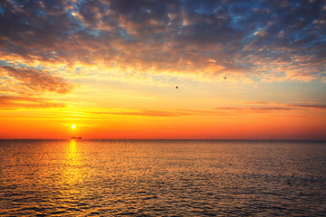 Beautiful sunrise over the sea
