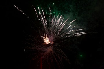 Firework with a black sky