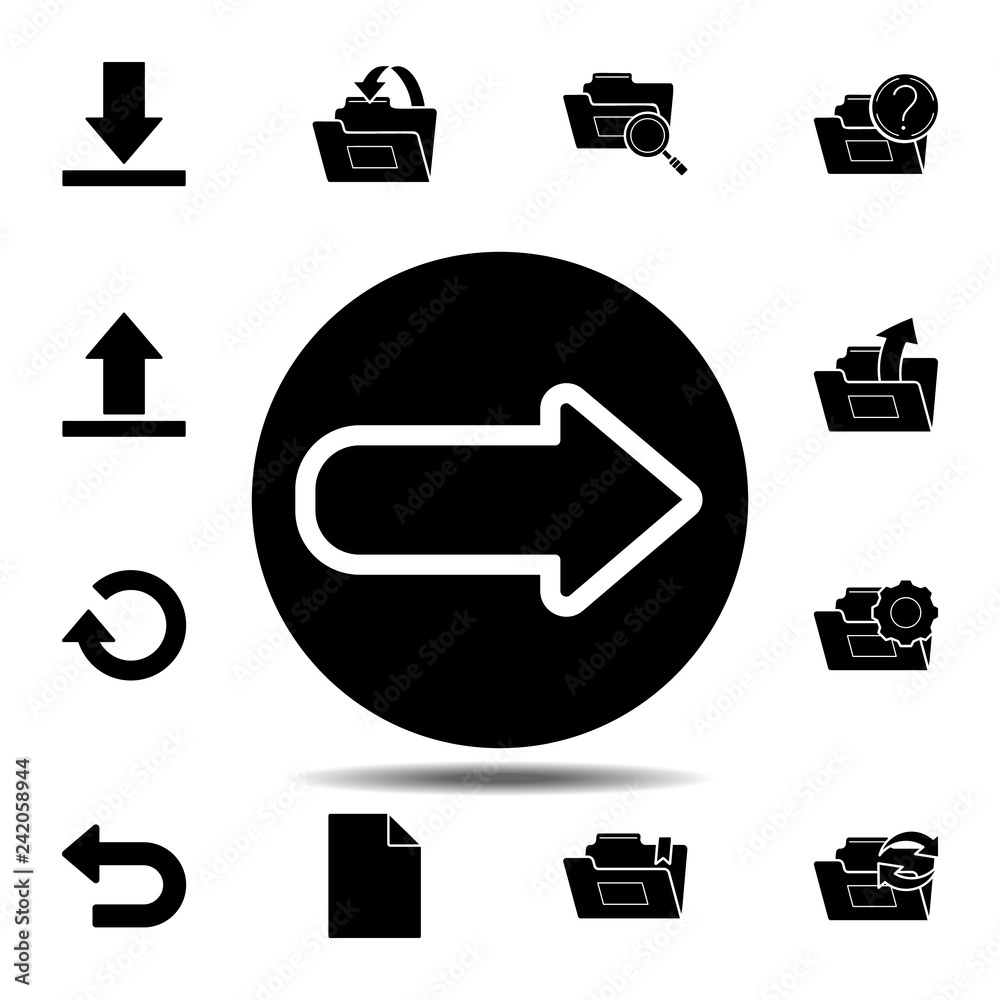 Poster forward and back or undo in circle, arrow icon. simple glyph vector element of web, minimalistic ico