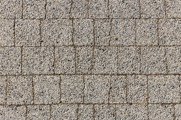 Top view of old granite stone pavement
