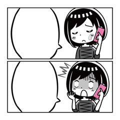 マンガ　セリフ　スマホ　女性