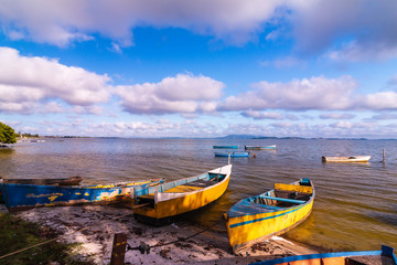 colorful boats on the beach