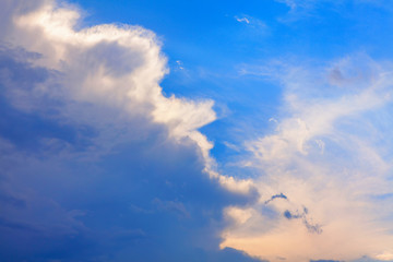Clouds and blue stratosphere background