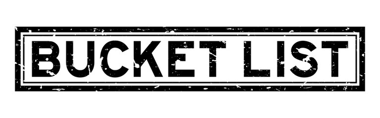 Grunge black bucket list word square rubber seal stamp on white background © bankrx