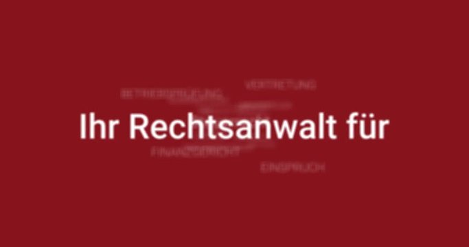 Intro welches die Leistungen eines Rechtsanwalts f&uuml;r Steuerrecht zeigt. Brauner Hintergrund, wei&szlig;e Schrift
