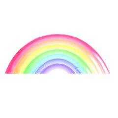 Vector illustration of watercolor painted rainbow. Pride, tolerance and peacemaking symbol.