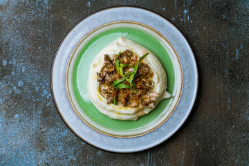 Stroganoff on white plate