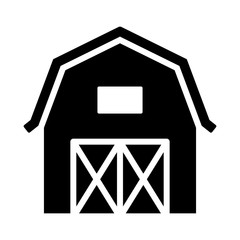 Western prairie barn house front view flat vector icon for farm apps and websites © martialred