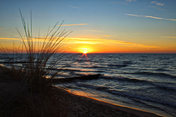 A Dune Grass Sunset and View