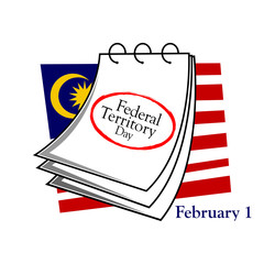 Background Malaysia national holiday of february 1. Federal territory day.  Designs for posters, backgrounds, cards, banners, stickers, etc