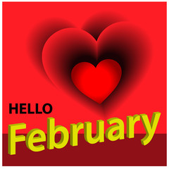Hello february stock background. Vector illustration concept for Hello february.