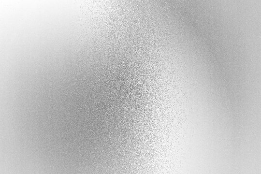 Texture of reflection on rough white metallic wall, abstract background