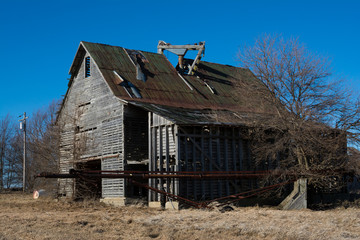 Old weathered barn in rural Illinois.