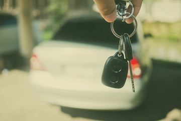 car key with blur car background, don't drink and drive 