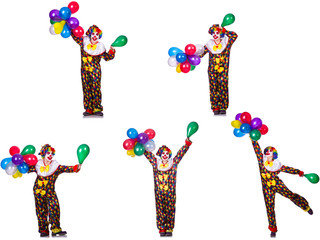 Funny male clown isolated on white 