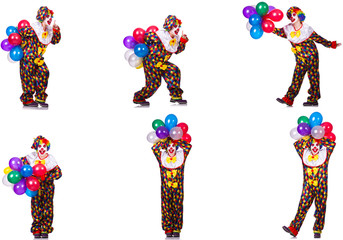 Funny male clown isolated on white 