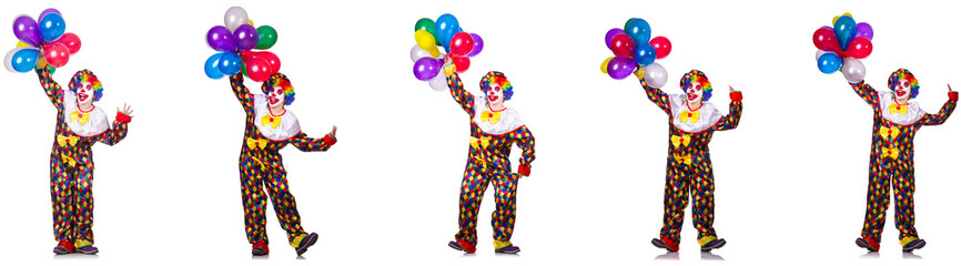 Naklejka premium Funny male clown isolated on white 
