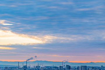 Obraz premium 静岡県富士市の日の出前風景