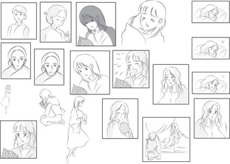 people in comic set vector