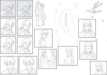 people in comic set vector