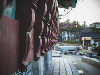 Fototapeta na wymiar Namsangol Hanok Village in Seoul South Korea